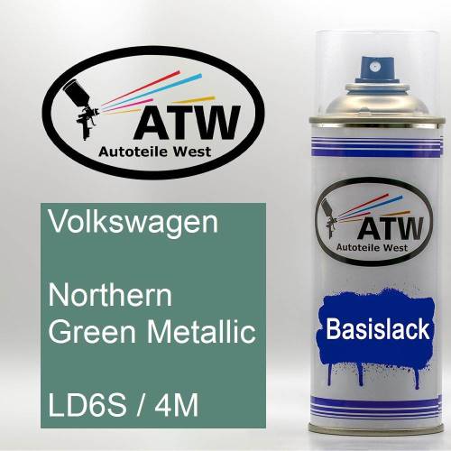 Volkswagen, Northern Green Metallic, LD6S / 4M: 400ml Sprühdose, von ATW Autoteile West.